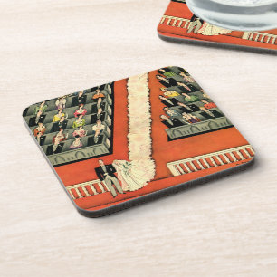 Vintage Wedding, Art Deco Bridge und Groom neu ver Untersetzer