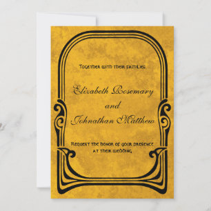 Vintage Wedding Art Nouveau Stilisierte Pfauenvöge Einladung