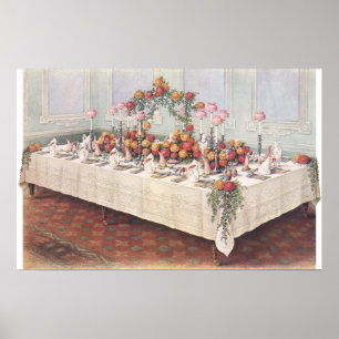 Vintage Wedding Bankett Tisch Poster