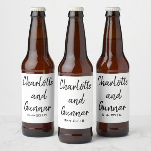 Vintage Wedding Beer Flaschenmarken, Brauetiketten Bierflaschenetikett