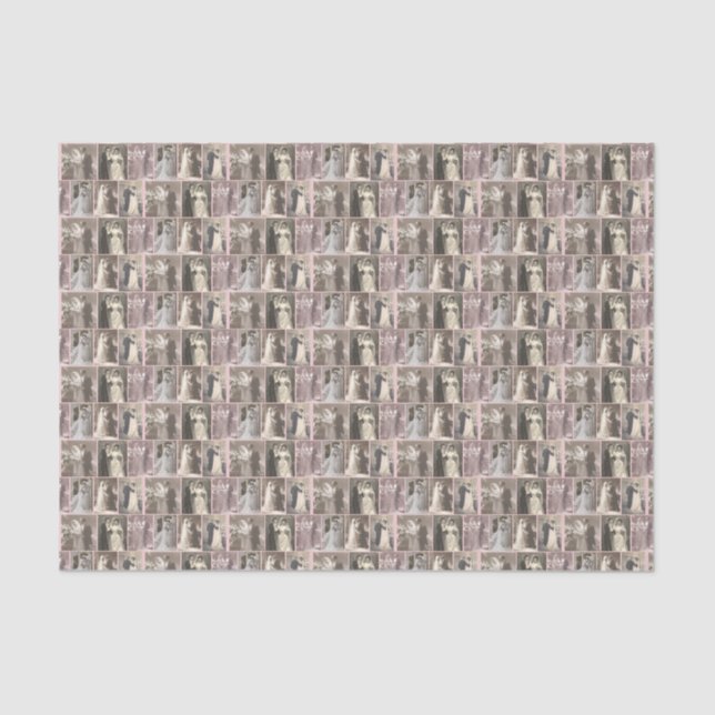 Vintage Wedding Braut und Groom Blush Pink Seidenpapier (Vorderseite)