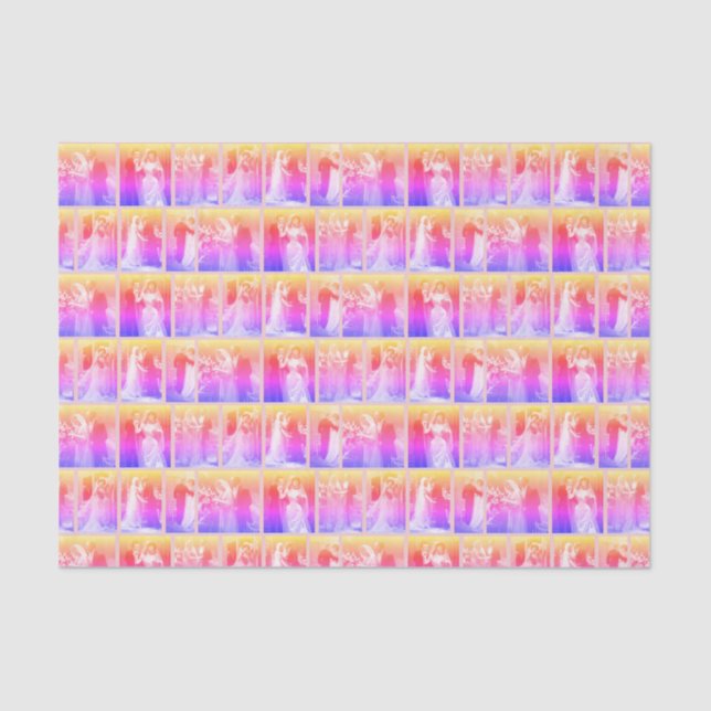 Vintage Wedding Braut und Groom Rainbow Seidenpapier (Vorderseite)