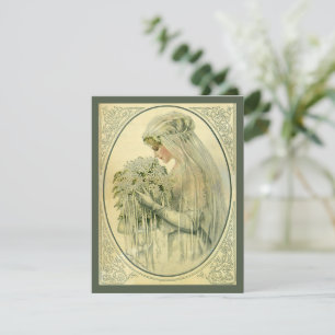 Vintage Wedding Bridal Portrait Einladung