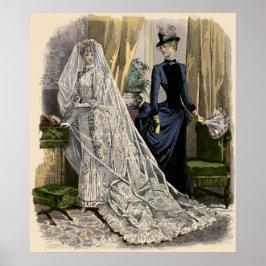 Vintage Wedding Bridal Portrait, Viktorianisch Bri Poster