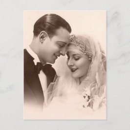 Vintage Wedding Bride and Groom Postkarte