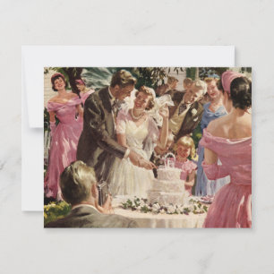 Vintage Wedding Bride Groom Neugierige Cut Cake