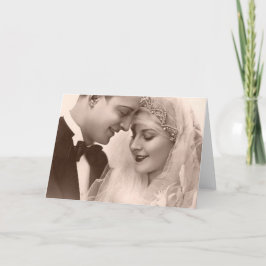 Vintage Wedding Bridge and Groom Karte