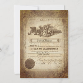 Vintage Wedding Certificate Einladung