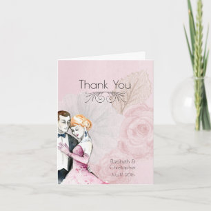 Vintage Wedding Couple Pink Roses Wedding Danke