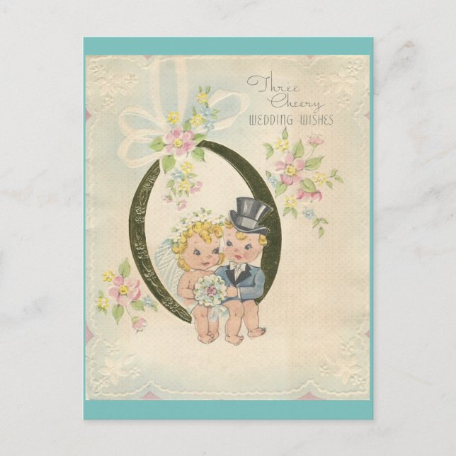 Vintage Wedding Couple Postkarte (Vorderseite)