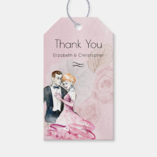 Vintage Wedding Couple Wedding Danke Geschenkanhänger