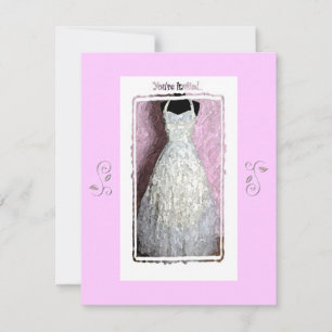 Vintage Wedding Dress Pink Dusche individuell anpa Einladung