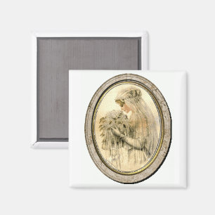 Vintage Wedding Dress Viktorianisch Bride Magnet