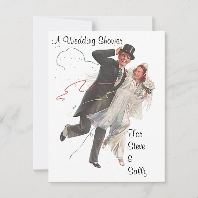 Vintage Wedding Dusche Ankündigung Einladung (Vorderseite)