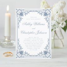 Vintage Wedding Dusty Blue Weiß Elegantes Skript