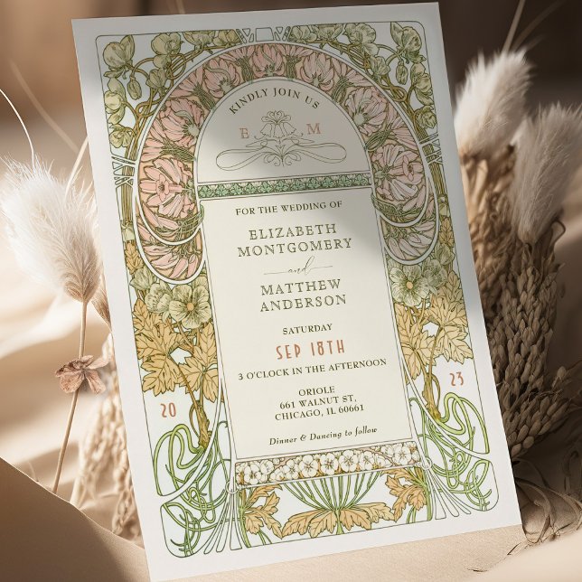 Vintage Wedding Einladung Jugendstil von Mucha (Von Creator hochgeladen)