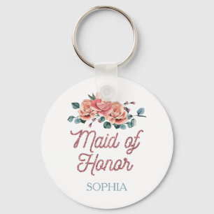 Vintage Wedding Flowers Maid of Honor Keychain Schlüsselanhänger