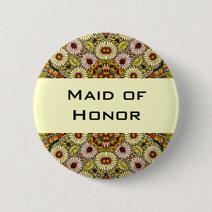 Vintage Wedding, Garden Blume Blumenschmetterlinge Button