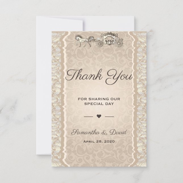 Vintage Wedding Gefallen Vielen Dank Luxury Royal Dankeskarte (Vorderseite)