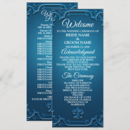 Vintage Wedding Geometric Teal Turquoise Elegant Programm