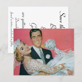 Vintage Wedding Happy Newlyweds, Save the Date! Date