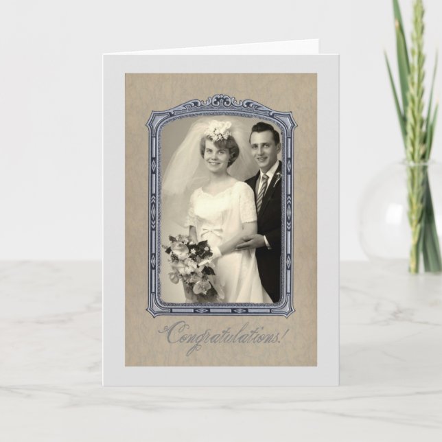 Vintage Wedding Herzlichen Glückwunsch Karte (Vorderseite)