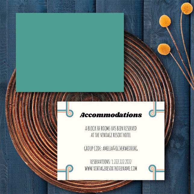 Vintage Wedding Hotel Unterkunftskarten Begleitkarte (Von Creator hochgeladen)