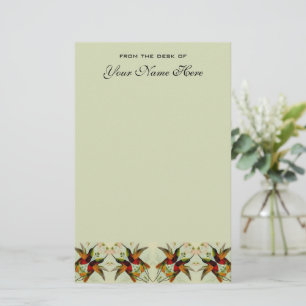 Vintage Wedding, Hummingbirds und Blume Briefpapier