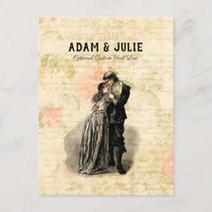 Vintage Wedding individuell anpassbares altmodisch Postkarte