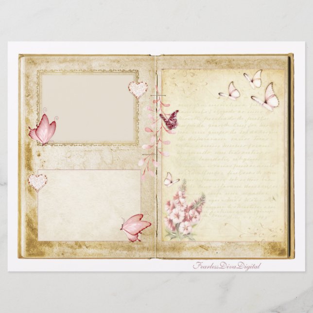 Vintage Wedding Junk Journal Scrapbook Seite 11 &  (Vorderseite)