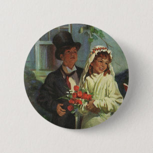 Vintage Wedding, Kinder vorgeben Braut und Bräutig Button