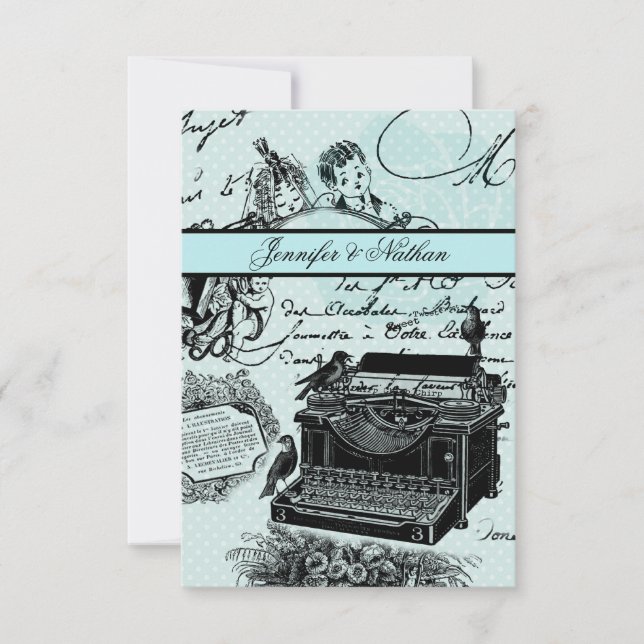 Vintage Wedding Liebe Letters RSVP Card (Vorderseite)