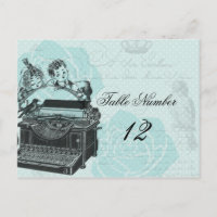 Vintage Wedding Liebe Letters Tischnummer Postkart