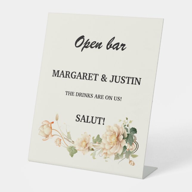 Vintage Wedding Lotus Blume Sockelschild (Vorderseite)