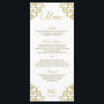 Vintage Wedding Menu | Nadine (Gold) Menükarte<br><div class="desc">Diese elegante Hochzeitskarte passt perfekt zu unserer Nadine Einladungssuite. Die Designfarbe ist Set in Gold, aber Sie können die Farbe des Designs ändern, indem Sie Ihre Hintergrundfarbe ändern. **WIE SIE IHRE DESIGN-FARBE ÄNDERN** 1) Klicken Sie auf den Button "Personalisieren". 2) Klicken Sie unten auf den Link "ClICK TO CUSTOMIZE FURTHER"....</div>