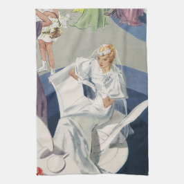 Vintage Wedding, Mid Century Modern Art Deco Geschirrtuch