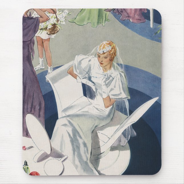 Vintage Wedding, Mid Century Modern Art Deco Mousepad (Vorne)