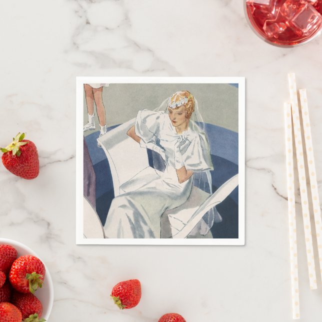 Vintage Wedding, Mid Century Modern Art Deco Serviette (Beispiel)