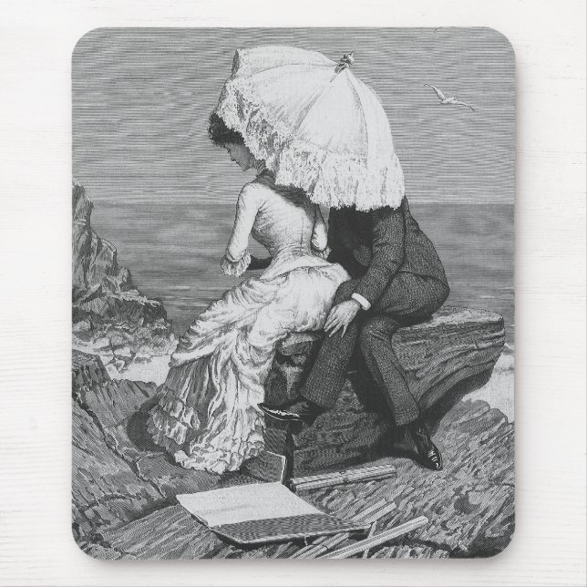 Vintage Wedding, Neuauflage am Strand Mousepad (Vorne)