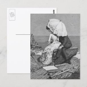 Vintage Wedding, Neuauflage am Strand Postkarte