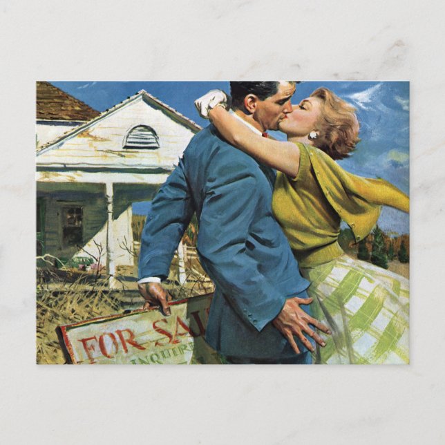 Vintage Wedding, Neugeborene Save the Date Ankündigungspostkarte (Vorderseite)