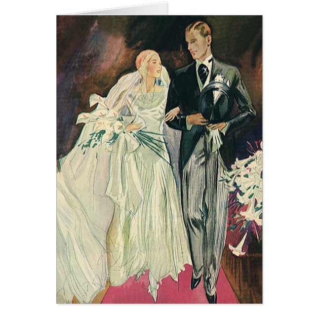 Vintage Wedding Newlyweds, Happy Bridge und Goom (Vorne)