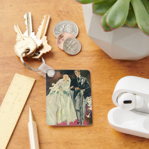 Vintage Wedding Newlyweds, Happy Bridge und Goom Schlüsselanhänger