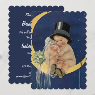 Vintage Wedding, Niedlich Retro Brautparty Party Einladung