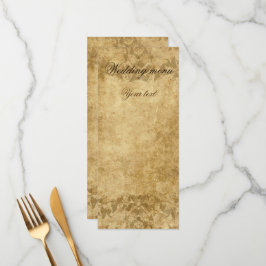 Vintage wedding parchment Once upon a time Menu Menükarte