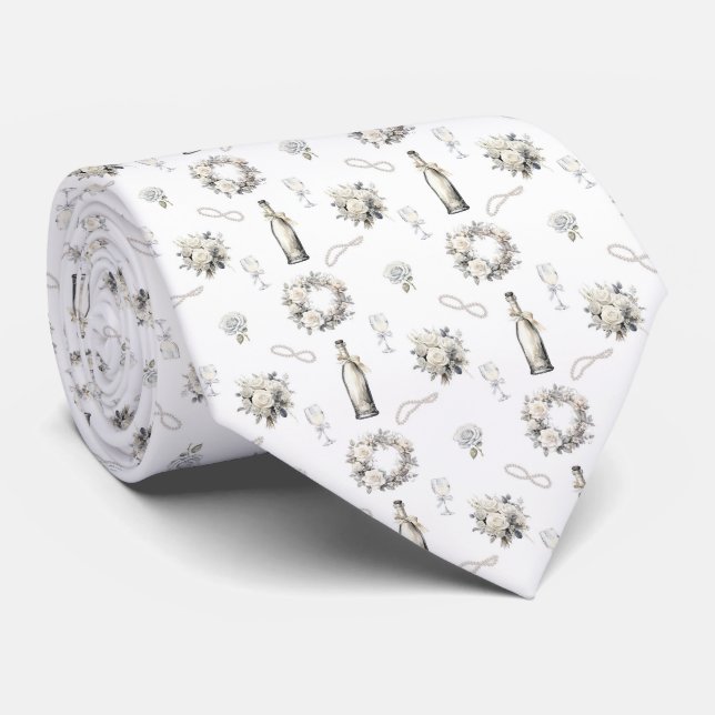 Vintage Wedding Pattern - Neck Tie Krawatte (Gerollt)