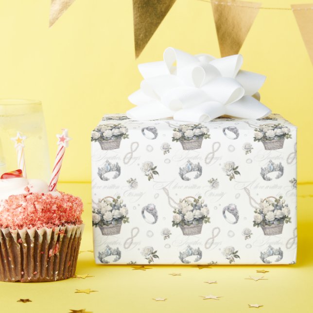 Vintage Wedding Pattern - Papierrollen Geschenkpapier (Geburtstagsparty)