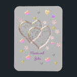 Vintage Wedding ,personalisiert Magnet<br><div class="desc">in Liebe Sie,  vintage Hochzeit ,  Flitterwochen ,  nur verheiratet,  zwei Herzen personalisiert ,  romantische Hochzeit,  Valentinstag,  liebevolle Herzen,  doppelte Herzen Personalisiert,  i Liebe Sie,  Hochzeitszeremonie,  können Sie den Hintergrund und Text ändern.</div>