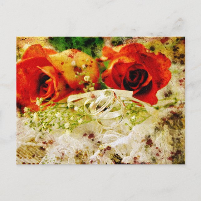 Vintage Wedding Postcard Postkarte (Vorderseite)