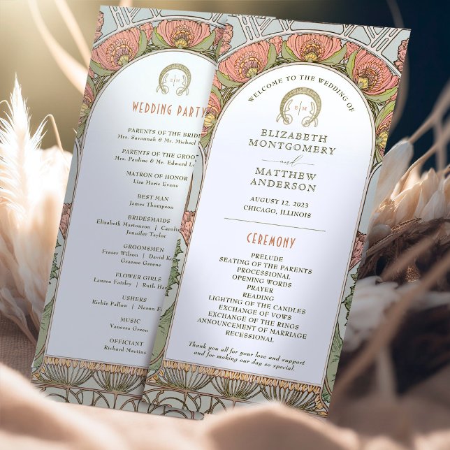 Vintage Wedding Programm Jugendstil von Mucha (Von Creator hochgeladen)